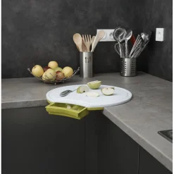 Planche à découper d angle blanc vert^Gifi New