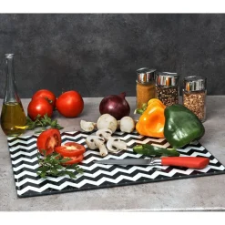 Planche à découper noire et blanche motif zigzag^Gifi Sale