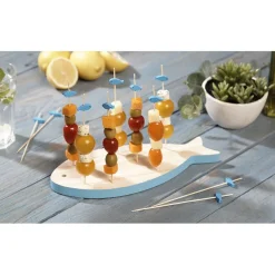 Planche support à pics apéritifs en bois forme poisson^Gifi Sale