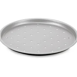 Plaque à pizza antiadhésive ronde Happy Hour gris noir^Gifi Outlet