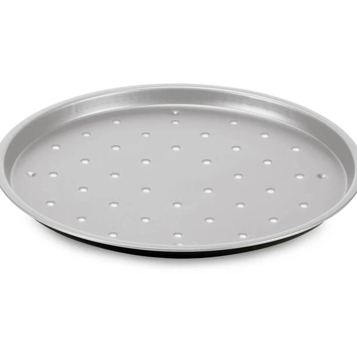 Plaque à pizza antiadhésive ronde Happy Hour gris noir^Gifi Outlet