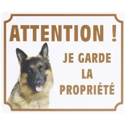 New Gifi Plaque signalétique "Attention chien, je garde la propriété" - 24x20cm