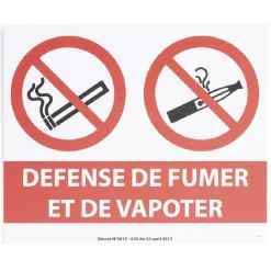 New Gifi Plaque signalétique "Défense de fumer et de vapoter" - 24x20 cm