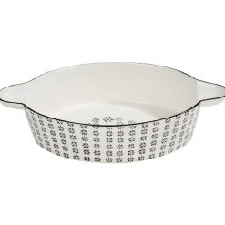 Plat à four blanc et noir Jaya bohème^Gifi New