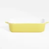 Plat à four en grès blanc et jaune 24x13,6xH5,5cm^Gifi Sale