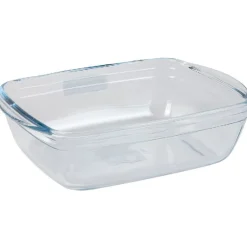 Plat à four rectangulaire en verre avec couvercle^Gifi Outlet