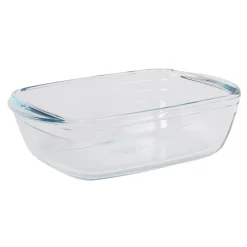 Plat à four rectangulaire en verre couvercle plastique^Gifi Discount