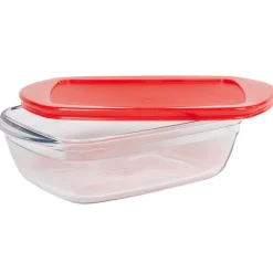 Plat à four rectangulaire en verre couvercle plastique^Gifi Discount