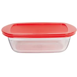 Plat à four rectangulaire en verre couvercle plastique^Gifi Discount
