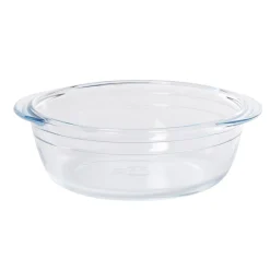 Plat à four rond en verre couvercle plastique^Gifi Online