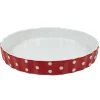 Plat à four rond rouge à pois blancs^Gifi Online