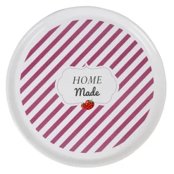 Plat à tarte céramique blanc rayure rouge^Gifi Clearance