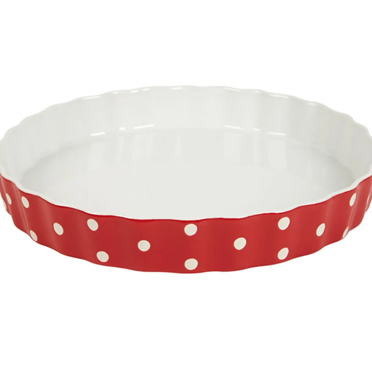 Plat à tarte rouge à pois blancs^Gifi Best