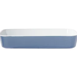 Plat cuisson rectangulaire exterieur bleu interieur blanc 1L 2L x2^Gifi Discount