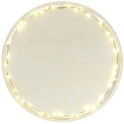 Plat de présentation à LED Ø26,5cm bois beige^Gifi Outlet