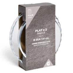 Plat en verre borosilicate x2 - Ø22,6cm et Ø27cm^Gifi Best