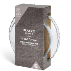 Plat en verre borosilicate x2 - Ø22,6cm et Ø27cm^Gifi Best