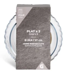 Plat en verre borosilicate x2 - Ø22,6cm et Ø27cm^Gifi Best