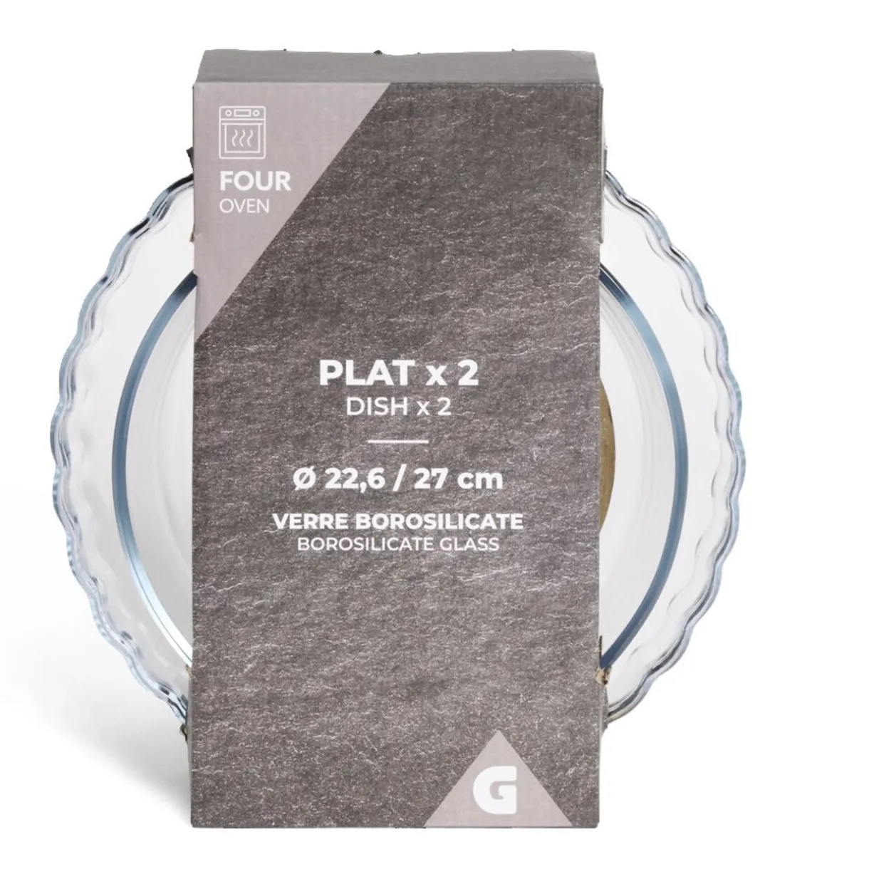 Plat en verre borosilicate x2 - Ø22,6cm et Ø27cm^Gifi Best