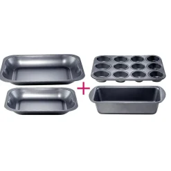 Plat gris carbone en métal x4^Gifi New