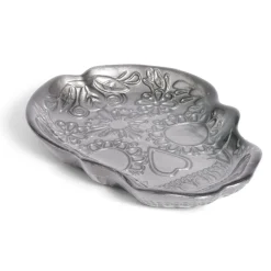 Plat Halloween tête de mort mexicaine en verre noir 15x11xH2cm^Gifi New