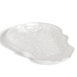 Plat Halloween tête de mort mexicaine en verre blanc 15x11xH2cm^Gifi New