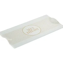 Plat rectangulaire blanc et doré^Gifi