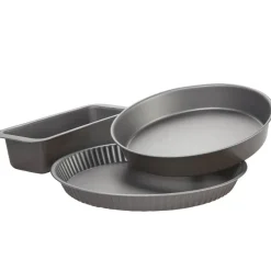 Plat x3 moule à manqué tarte et cake revêtement antiadhésif^Gifi New