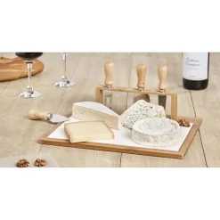 Plateau à fromage avec 4 couteaux intégrés^Gifi New
