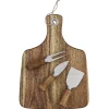 Plateau à fromage en bois avec 3 couteaux^Gifi Outlet