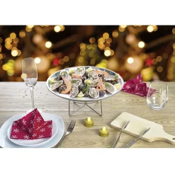 Plateau à huîtres et fruits de mer avec support inox^Gifi New