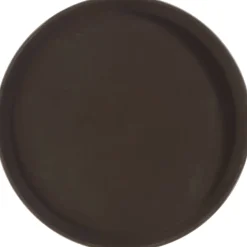 Plateau antidérapant rond marron^Gifi Outlet