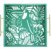 Plateau avec motif tropicaux découpe et fond en verre^Gifi Clearance
