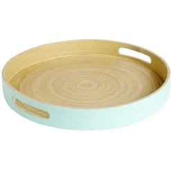 Plateau bambou contour coloré 35x35xH5cm^Gifi Clearance