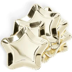 Plateau carton étoile doré Ø24,5cm x6^Gifi Discount