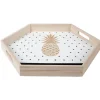 Plateau déco ananas or et pois noirs^Gifi Hot