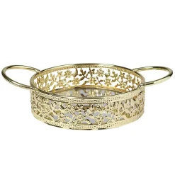 Plateau déco dorée fond en verre avec poignées^Gifi Hot