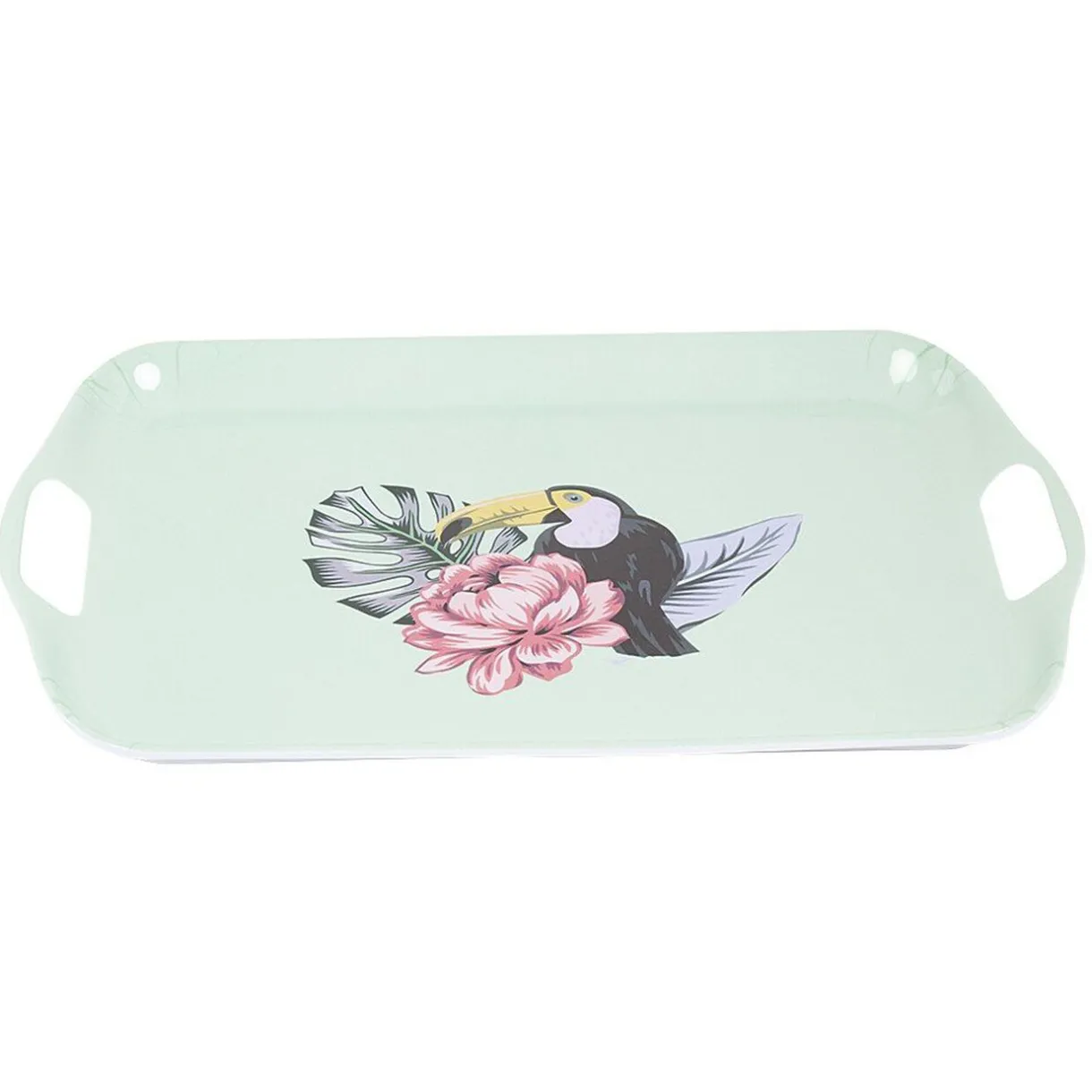 Plateau de service bleu motif oiseau tropical^Gifi Outlet