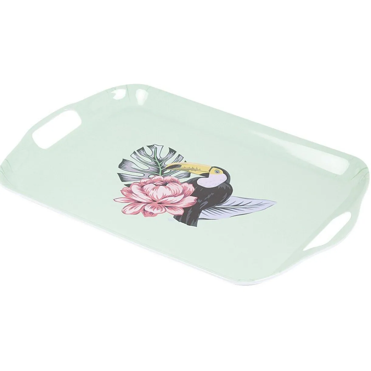 Plateau de service bleu motif oiseau tropical^Gifi Outlet