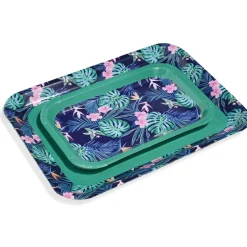 Plateau de service en carton motif tropical x 5^Gifi Outlet