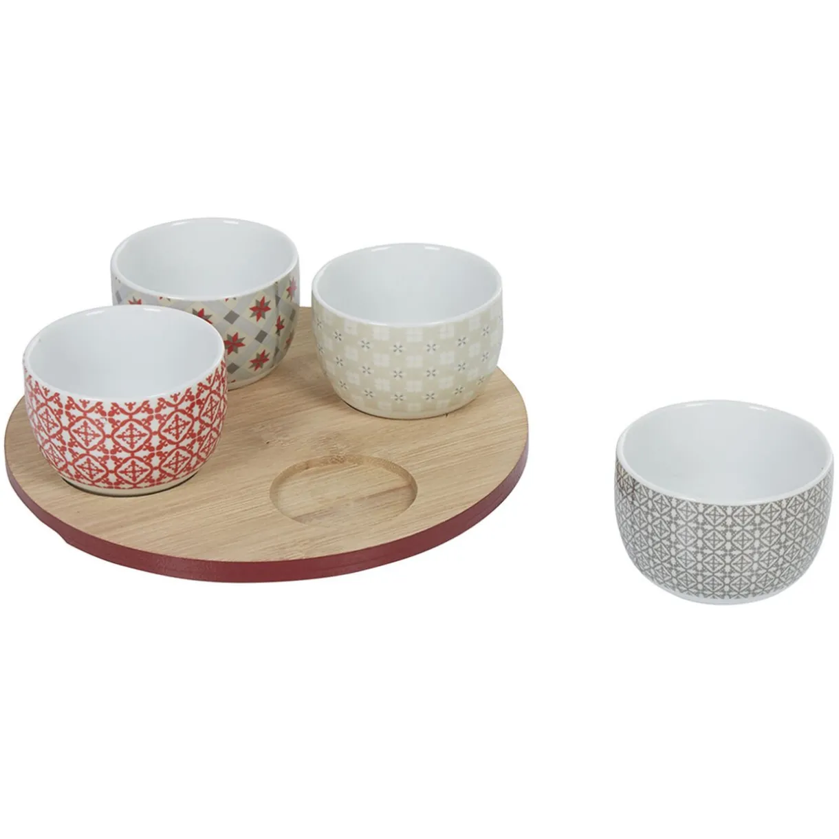 Plateau de service et bols carreaux de ciment 4 design^Gifi