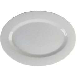 Plateau de service ovale martelé blanc^Gifi Outlet
