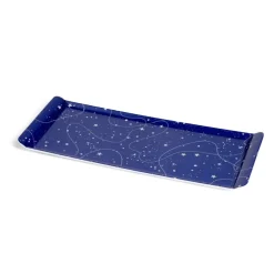 Plateau de service rectangulaire mélaminé bleu motif astral 18x37,5cm^Gifi