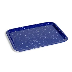 Plateau de service rectangulaire mélaminé bleu motif astral 21,7x28,7cm^Gifi New