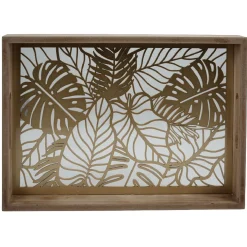 Plateau en verre et bois^Gifi Online