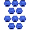 Plateau hexagonal carton bleu métallisé Ø26cm x10^Gifi Discount