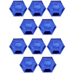 Plateau hexagonal carton bleu métallisé Ø26cm x10^Gifi Discount
