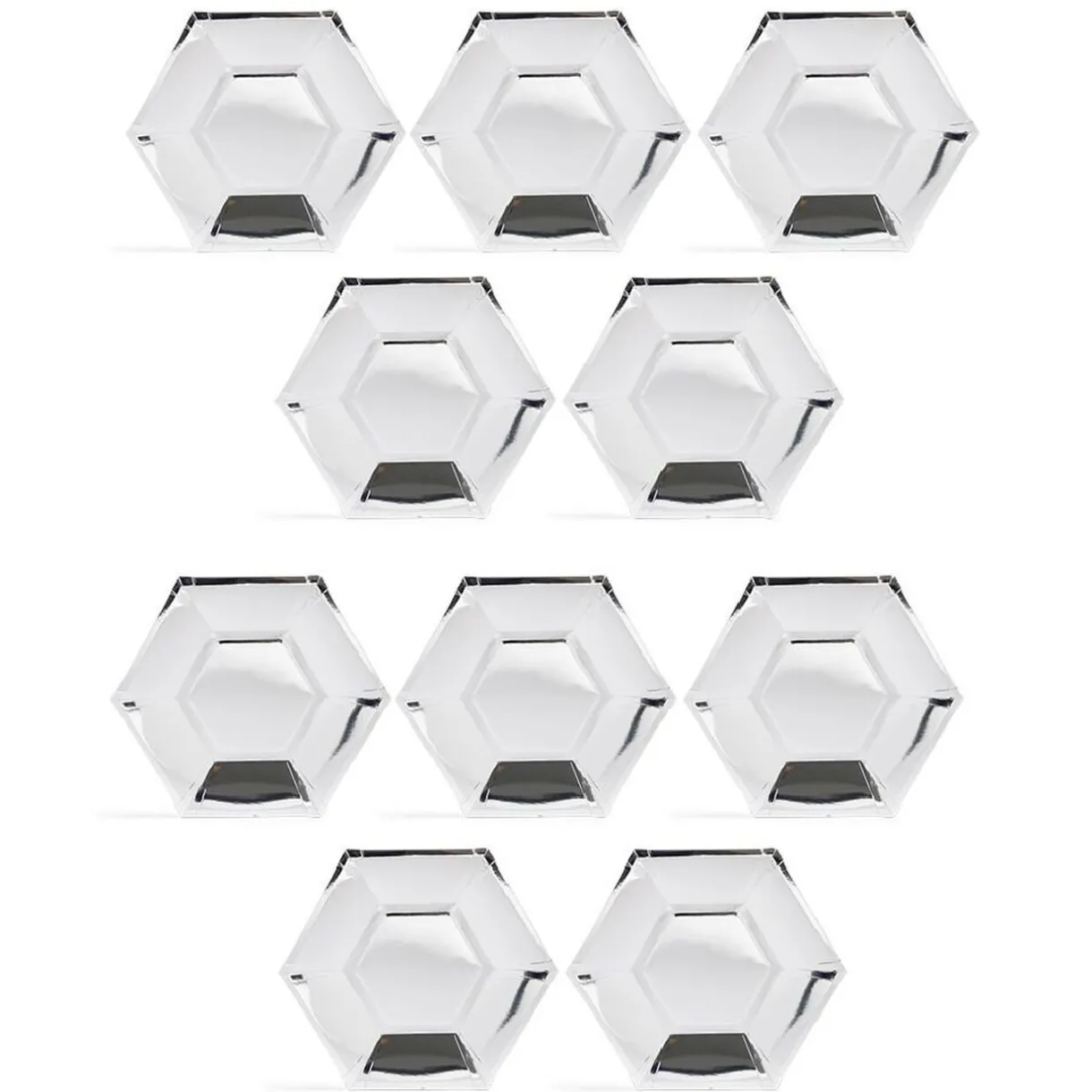 Plateau hexagonal carton argenté métallisé Ø26cm x10^Gifi Clearance