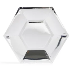 Plateau hexagonal carton argenté métallisé Ø26cm x10^Gifi Clearance