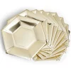Plateau hexagonal carton doré métallisé Ø26cm x10^Gifi Clearance